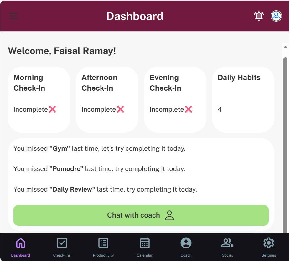 Screenshot 1 of AI-Powered Personal Coach for ADHD Support